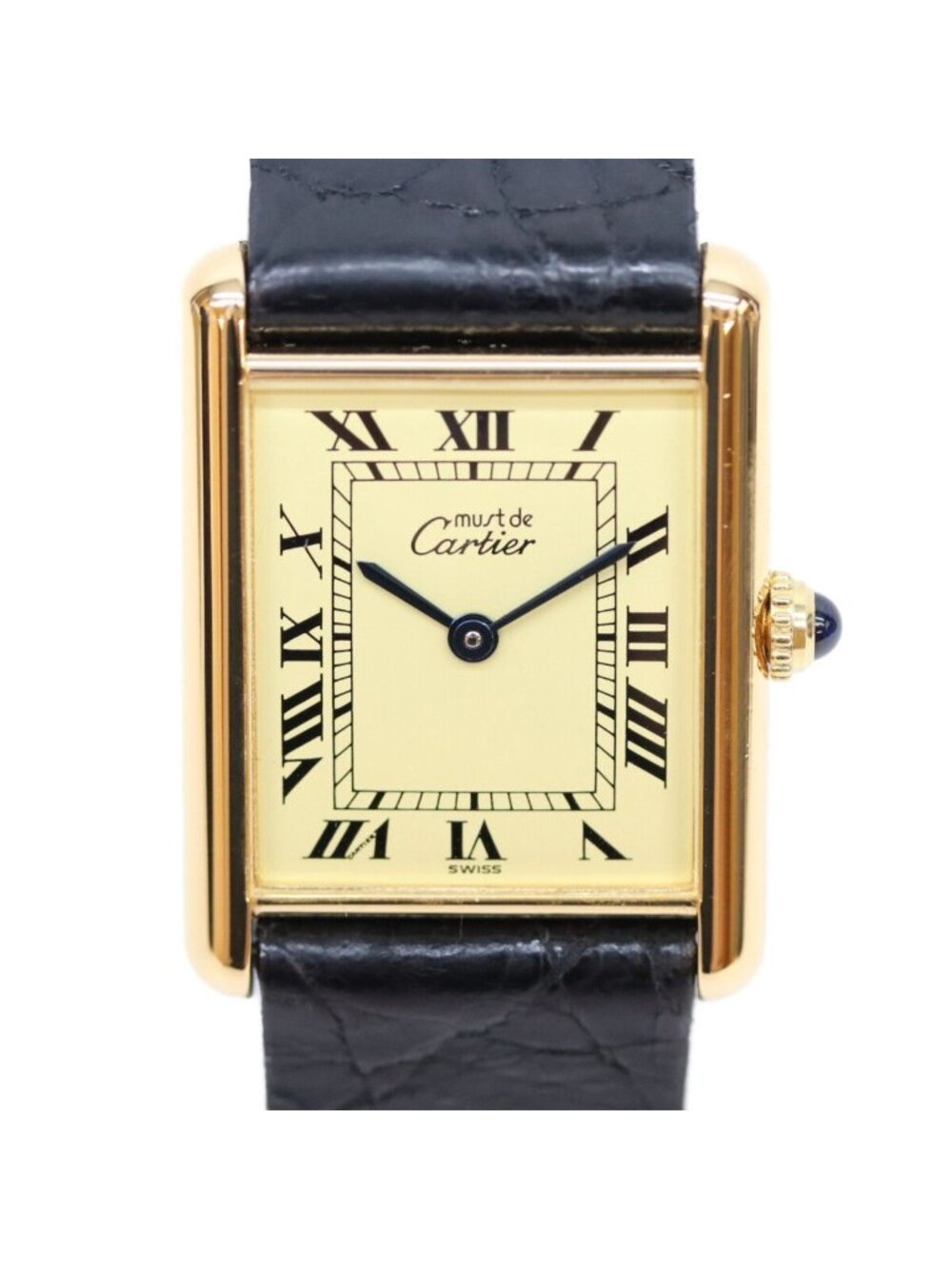 Cartier Must Tank LM Vermeil Ivory Dial Leather